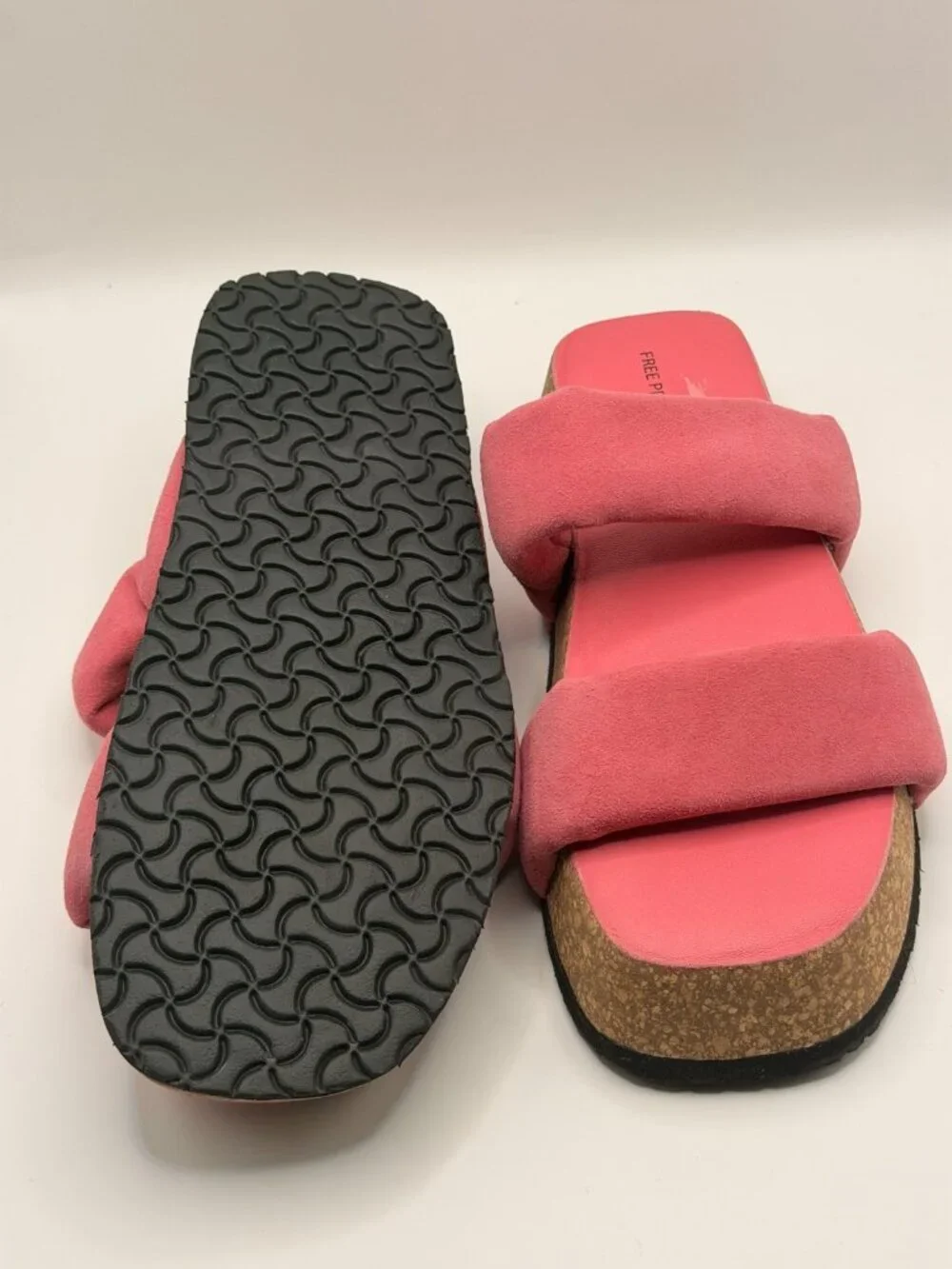 FREE PEOPLE Womens Fairmont Platform Slide Sandal In Watermelon Sz 9